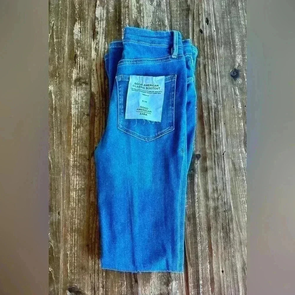 NWT Good American x Zara Classic Bootcut Jeans size 6 - Picture 4 of 14